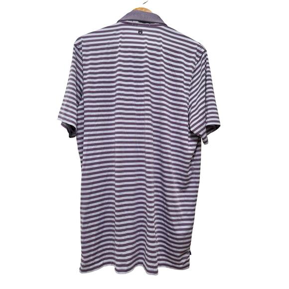 Greyson Mens Allegheny Striped Polo Shirt Size L Purple Golf Athleisure Casual - Picture 3 of 7